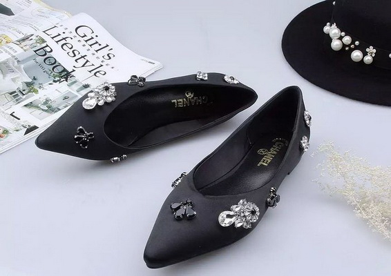 CHANEL Shallow mouth flat shoes Women--008